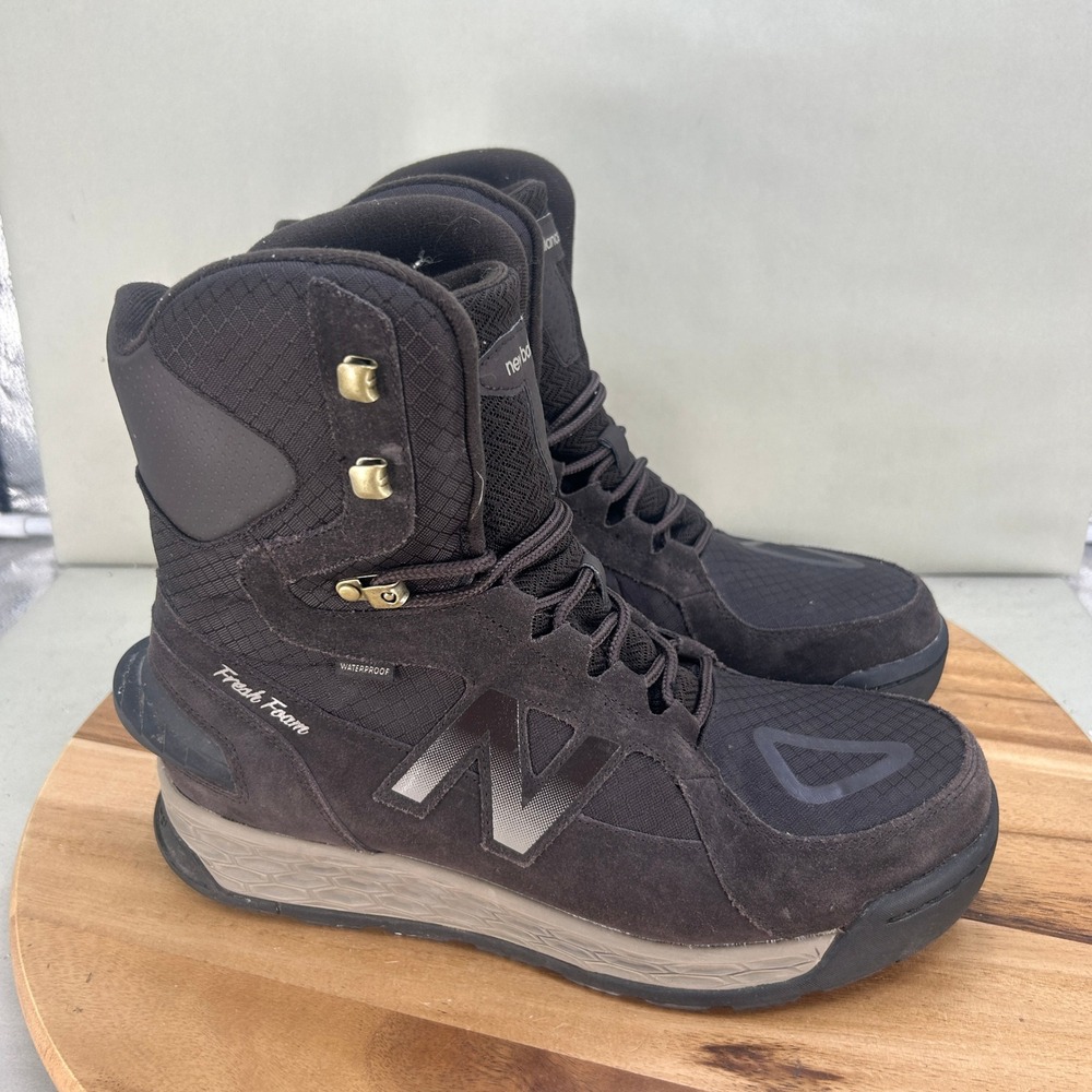 New Balance Fresh Foam 1000 Waterproof Winter Boots Mens 10.5 Brown Black